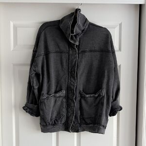 We The Free Charcoal Button-Up Jacket